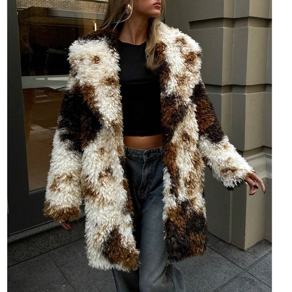 Cozy Tie Dye Wide Color Lined open Front Coat Jacket - Picture 1 of 7